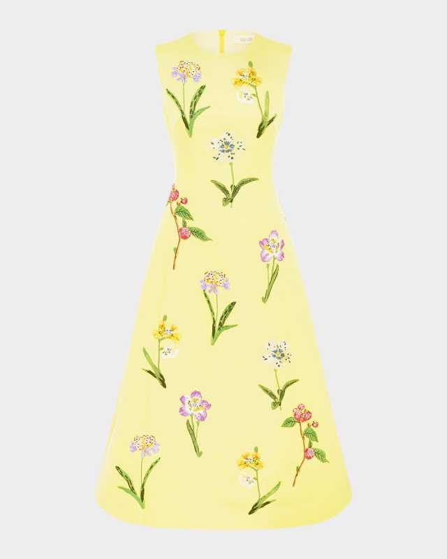 Cleo Sleeveless Floral-Print Midi Dress
